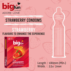 Leeford Bigfun Strawberry Flavoured Condom 10 Piece