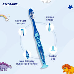 Leeford Enshine Kids Toothbrush For Junior [3+Years] With Easy Grip Multi Color