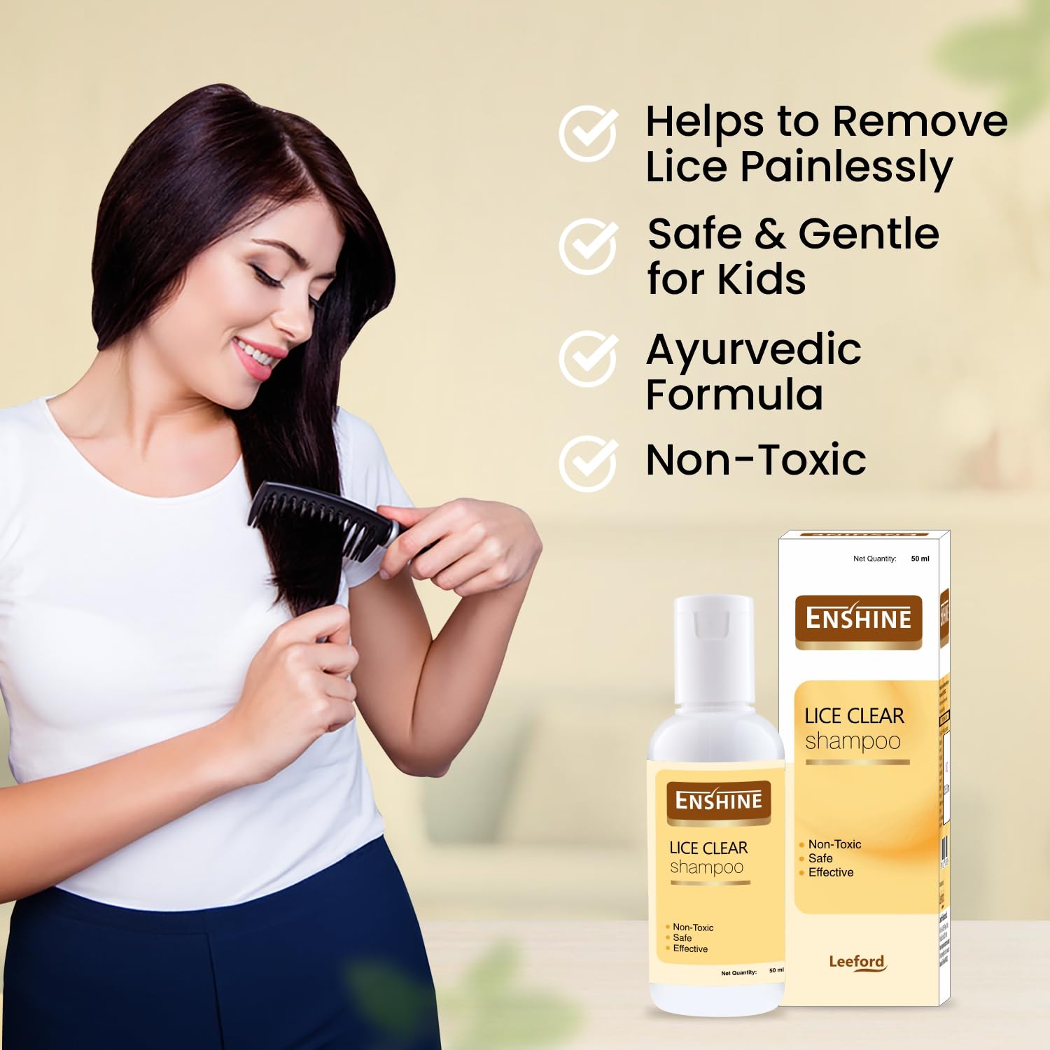 Leeford Enshine Lice Clear Hair Shampoo 50ml