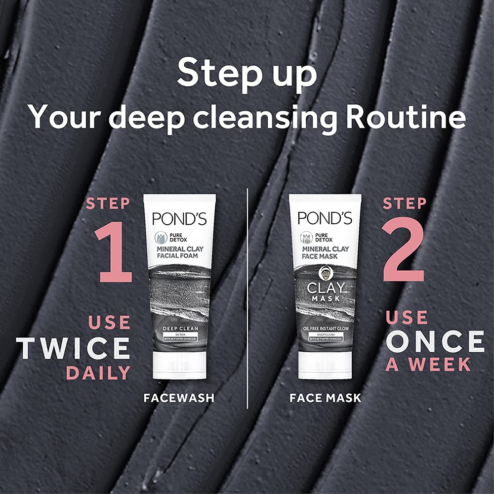 POND'S Pure Detox Mineral Clay Activated Charcoal Facial Foam 90g