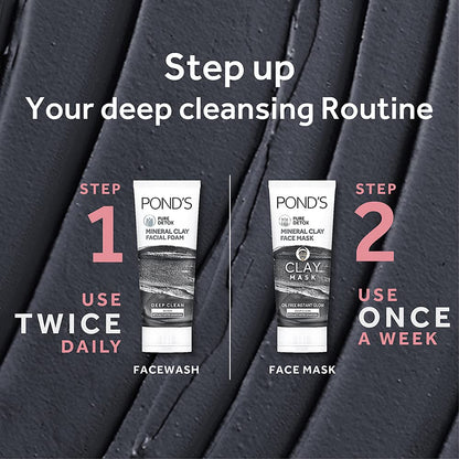 POND'S Pure Detox Mineral Clay Activated Charcoal Facial Foam 90g