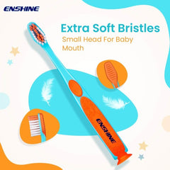 Leeford Enshine For 12+ Months Babies Tongue Cleaner Easy Grip Multi Colors Soft Toothbrush