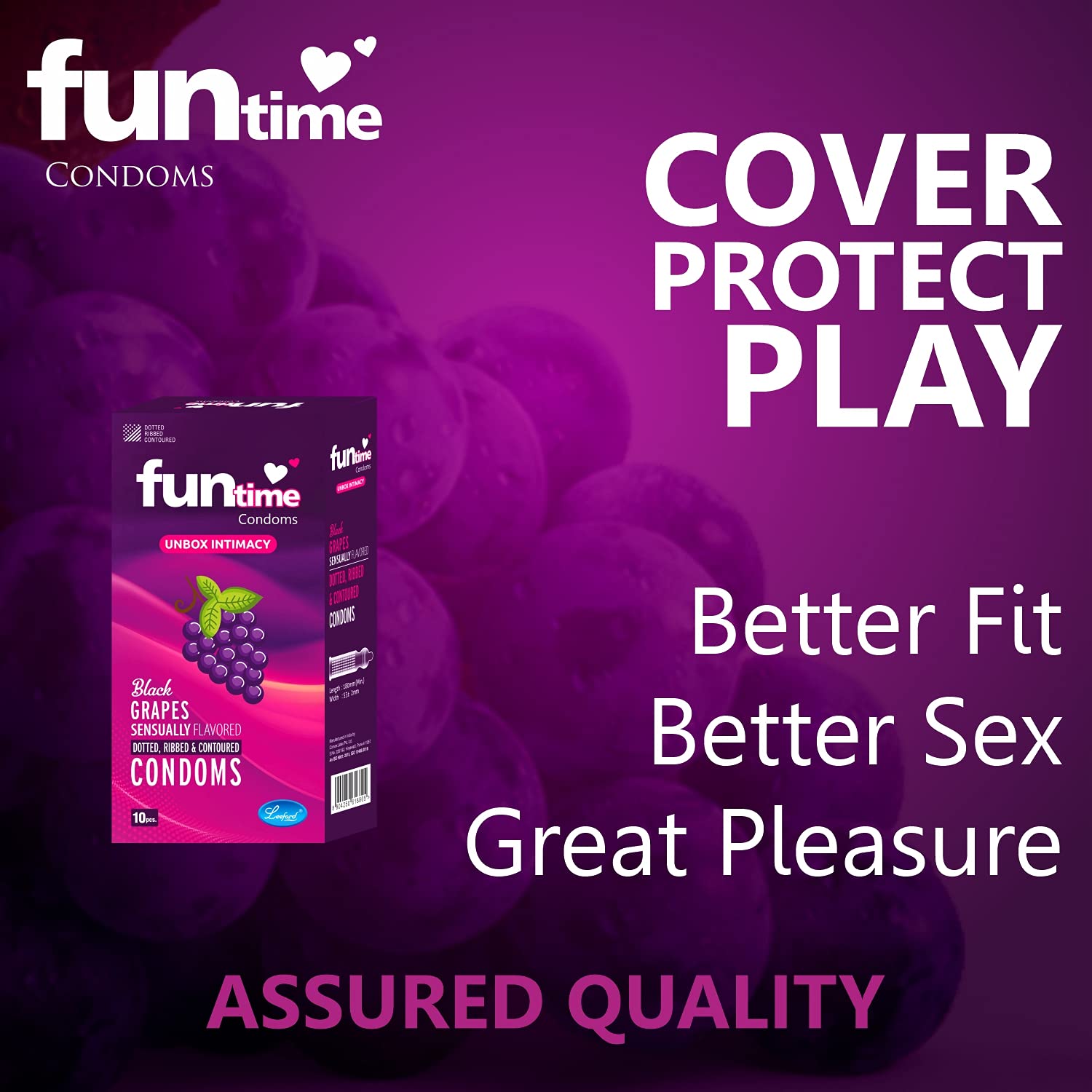 Leeford Funtime Black Grapes Flavored Condom 10 Piece