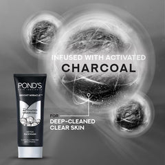 POND'S Pure Detox Средство для умывания лица Ежедневное отшелушивающее и осветляющее очищающее средство Глубоко очищает жирную кожу с помощью активированного угля, придавая коже свежесть и сияние