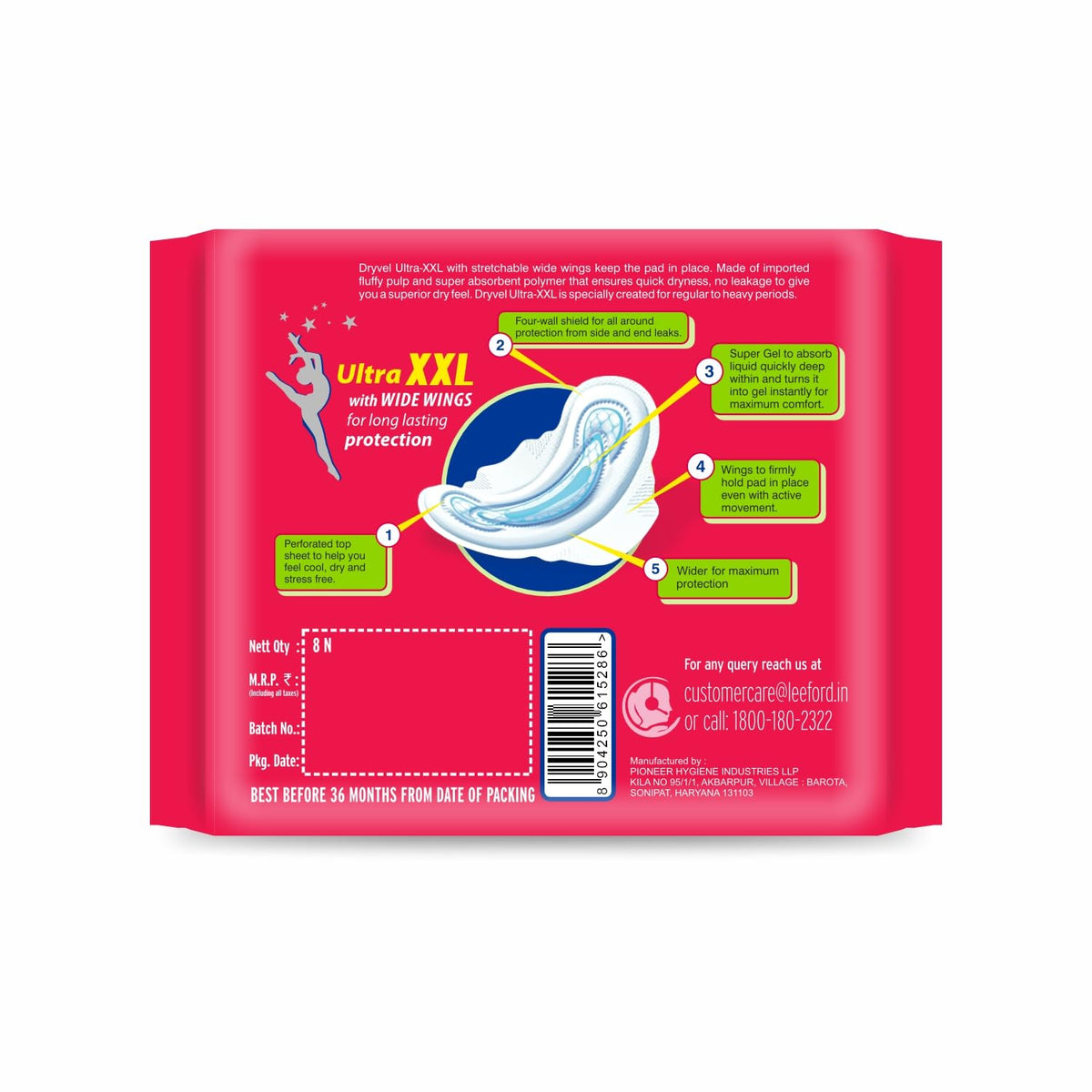 Leeford Dryvel Sanitary Napkins Ultra XXL