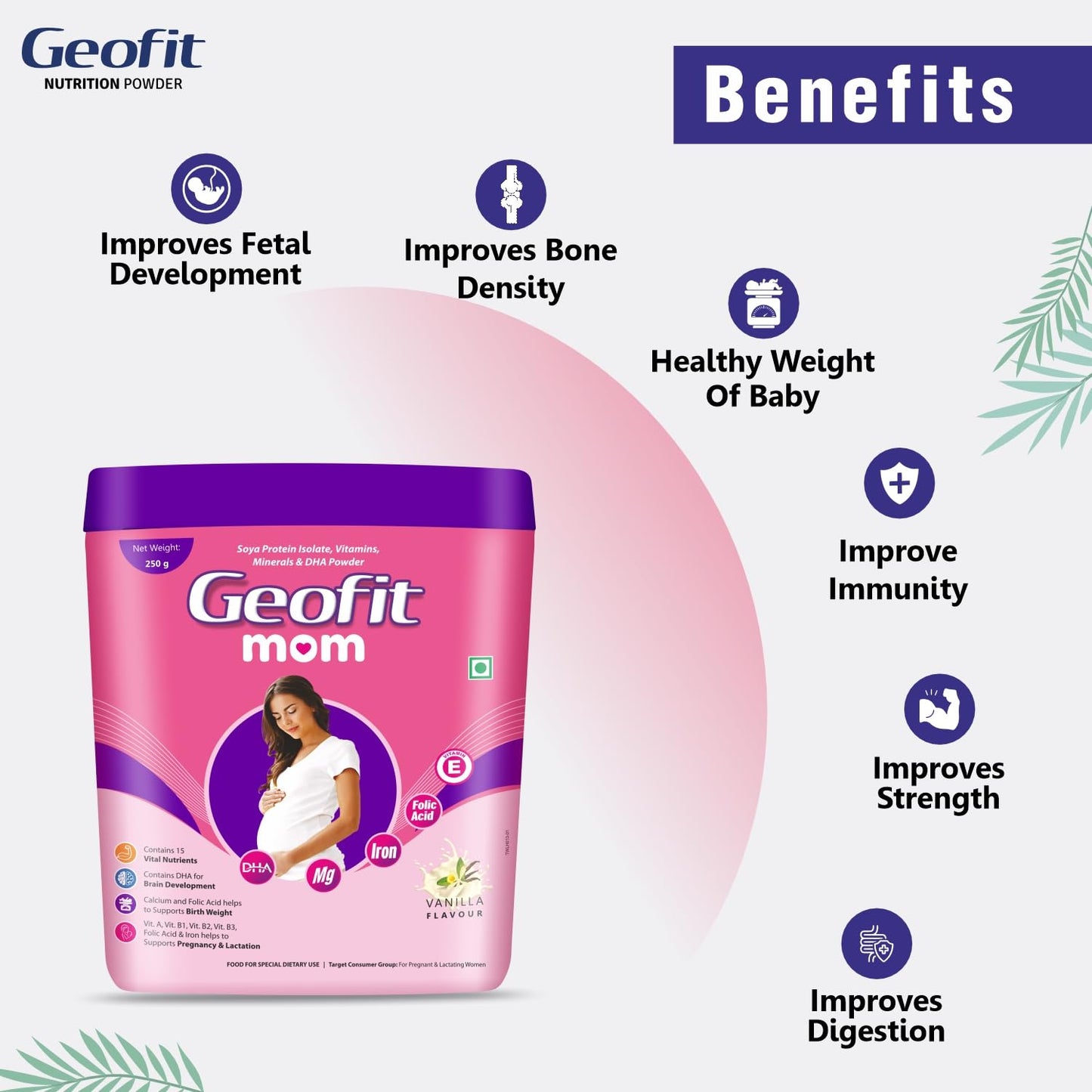 Leeford Geofit Vanilla Flavoured Mom Protein Powder