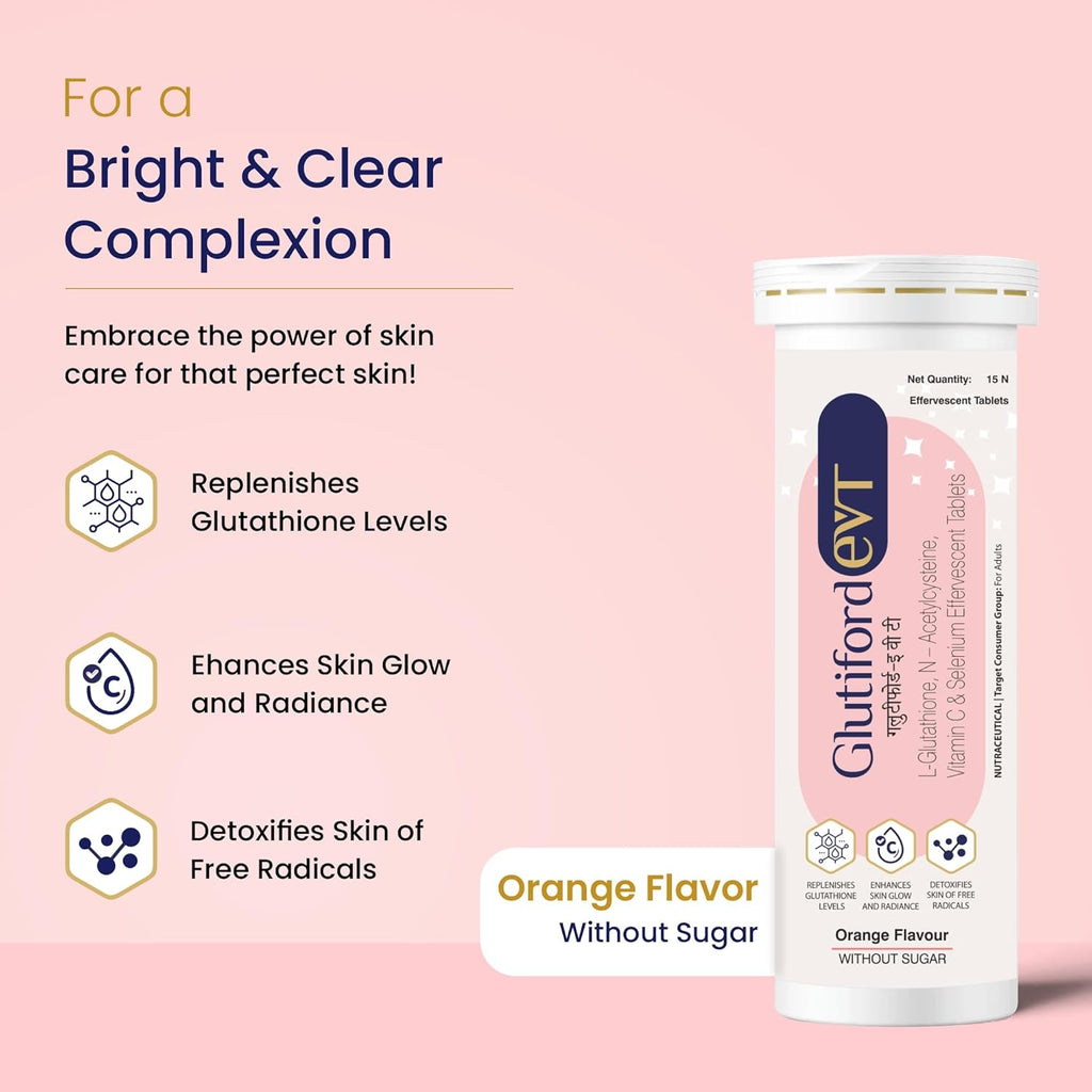 Leeford Glutiford Effervescent Orange Flavor 15 Tablets
