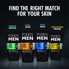 Pond's Men Energy Bright,Pimple Clear and Pollution Out Facewash 100g