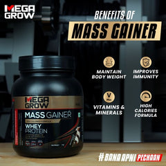 Leeford Megagrow Mass Gainer Milk Chocolate Flavour With Shaker Powder 1 Kg