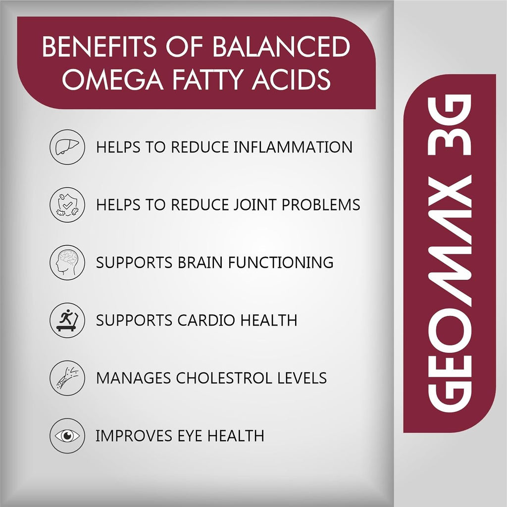 Leeford Geomax 3g Omega 3 Omega 6 und Omega 9 Softgel-Kapseln