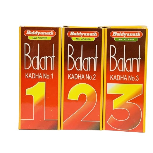 Baidyanath Ayurveda Balant Kadha (Nr. 1, 2 und 3) nach der Lieferung, Durchblutungsflüssigkeit