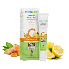 Mamaearth Vitamin C Daily Glow Under Eye Cream with Vitamin C & Turmeric for Dark Circle Reduction 20g