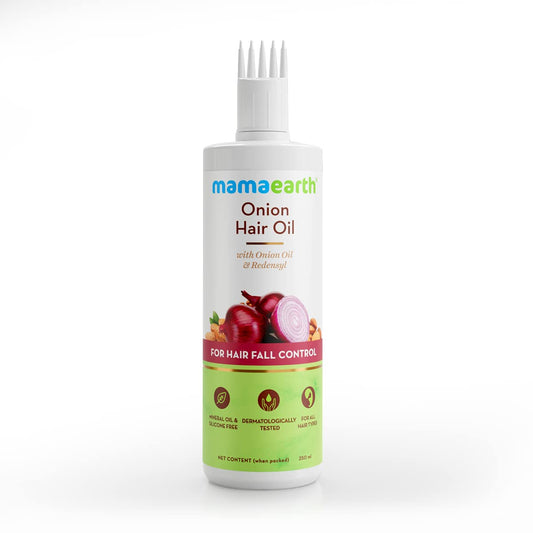 Mamaearth Onion Hair Oil with Onion Oil & Redensyl for Hair Fall Control