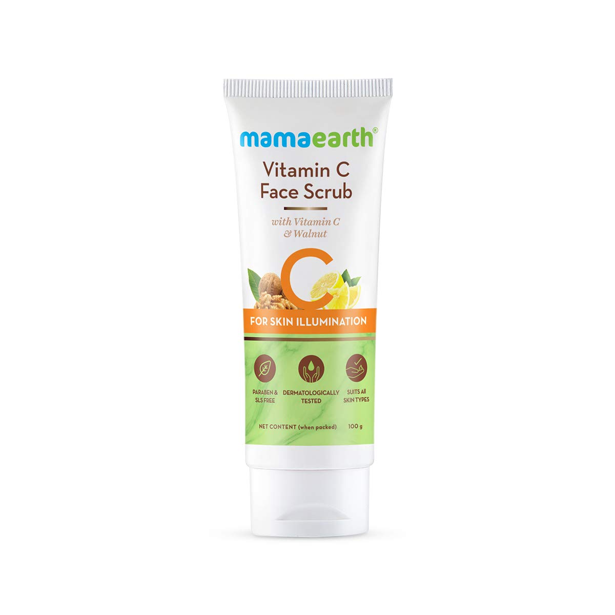 Mamaearth Vitamin C Face Scrub for Glowing Skin With Vitamin C and Walnut For Skin Illumination 100g