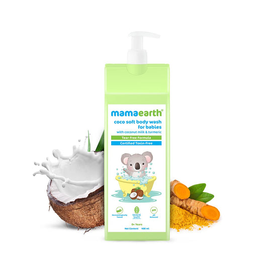 Mamaearth Coco Soft Body Wash For Babies With Coconut Milk & Turmeric 400ml