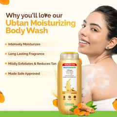 Mamaearth Ubtan Moisturizing Body Wash with Turmeric & Saffron for Tan Removal 250ml