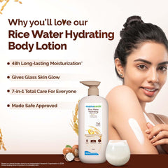 Mamaearth Rice Water Hydrating Body Lotion with Rice Water & Niacinamide for Dewy Glass Skin 400ml