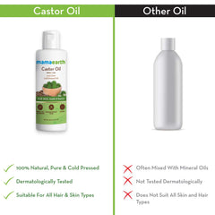 Mamaearth Castor Oil for Healthier Skin,Hair and Nails with 100% Pure and Natural Cold-Pressed Oil 150ml