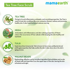 Mamaearth Tea Tree Face Scrub with Tea Tree and Neem for Skin Purification 100g