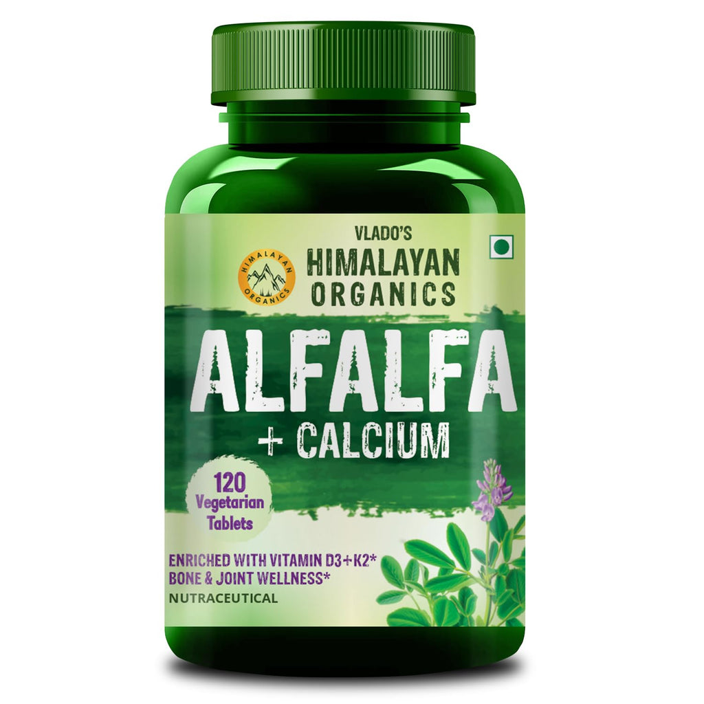 Himalayan Organics Alfalfa + Calcium 1200mg Vegetarian 120 Tablets