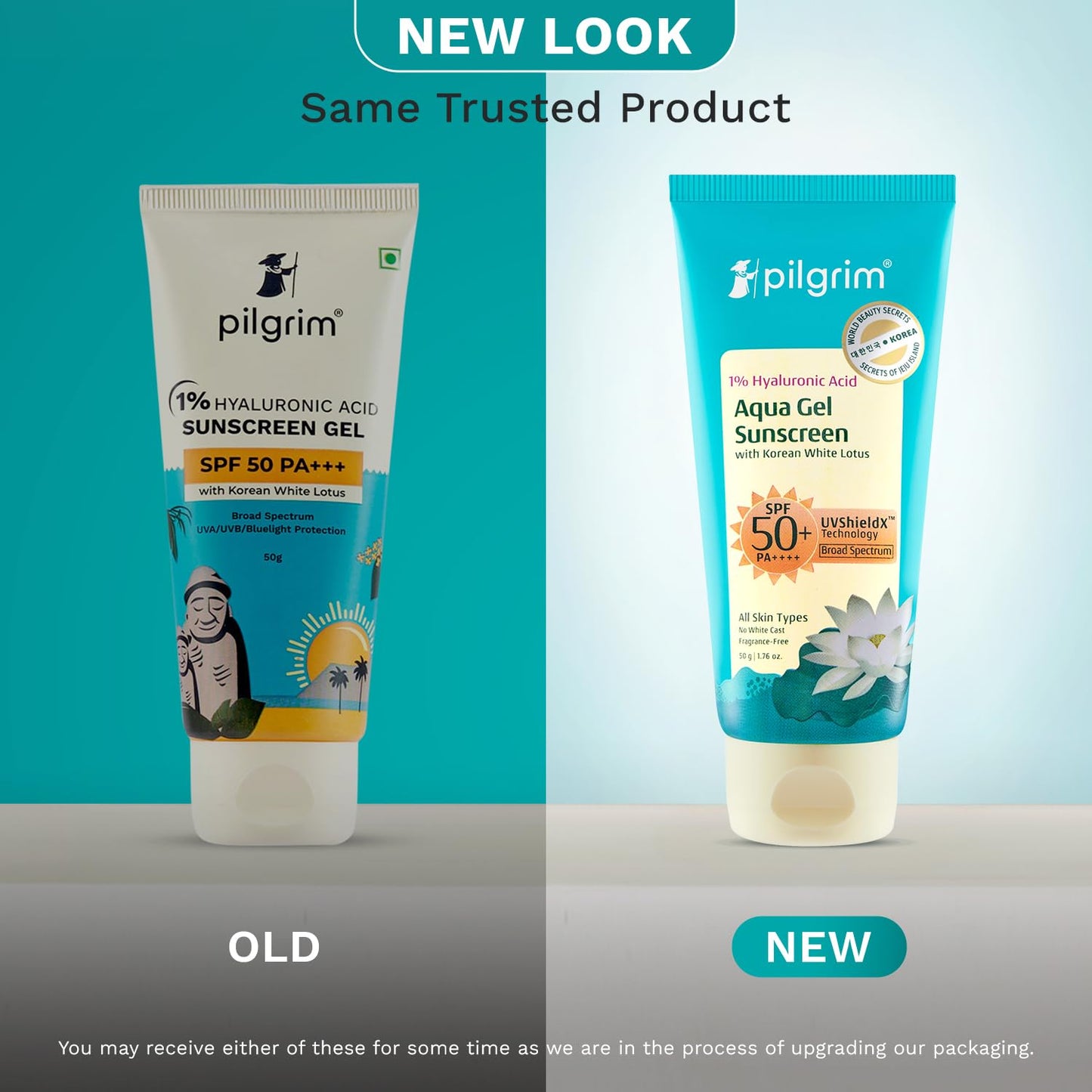 Pilgrim Cosmetics 1% Hyaluronic Acid Aqua Sunscreen Gel SPF 50 PA++++ 50g