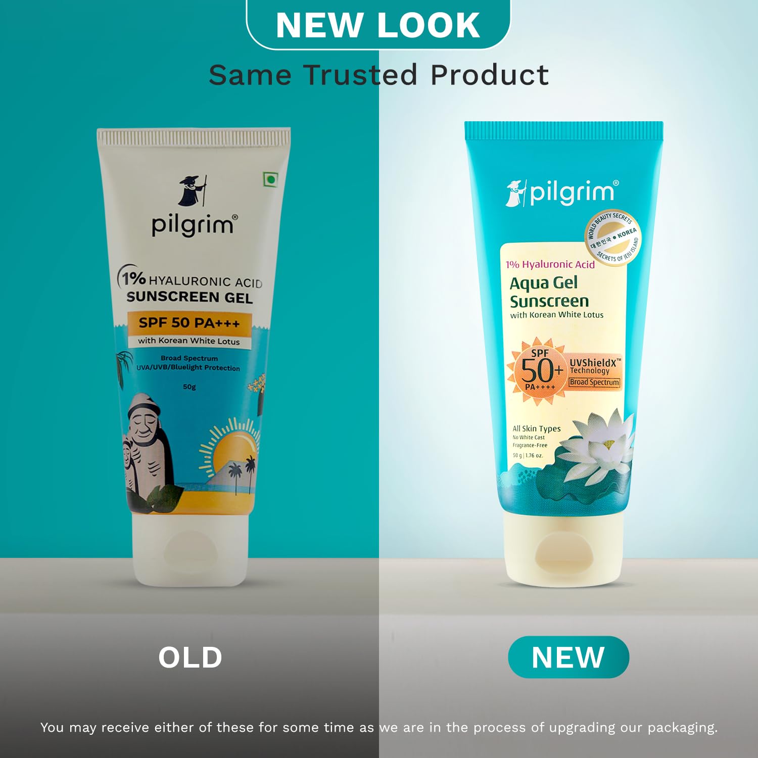 Pilgrim Cosmetics 1% Hyaluronic Acid Aqua Sunscreen Gel SPF 50 PA++++ 50g