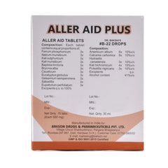 Bakson's Homoeopathy Aller Aid Plus For Respiratory Allergies 75 Tablets & Drops 30ml (Twin Pack)