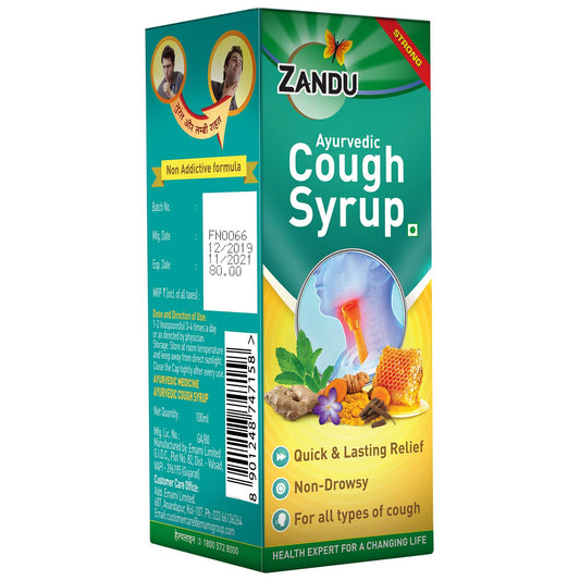 Zandu Ayurvedic Cough Non Drowsy Liquid Syrup