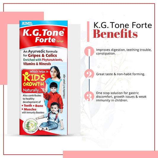 Aimil Ayurvedic K G Tone Forte For Kids Growth And Immunity Booster Syrup 100 ml