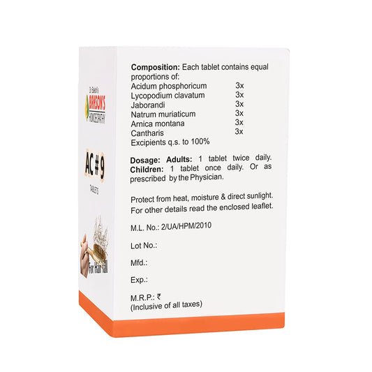 Bakson's Homoeopathy AC#9 Combats Hairfall Tablet