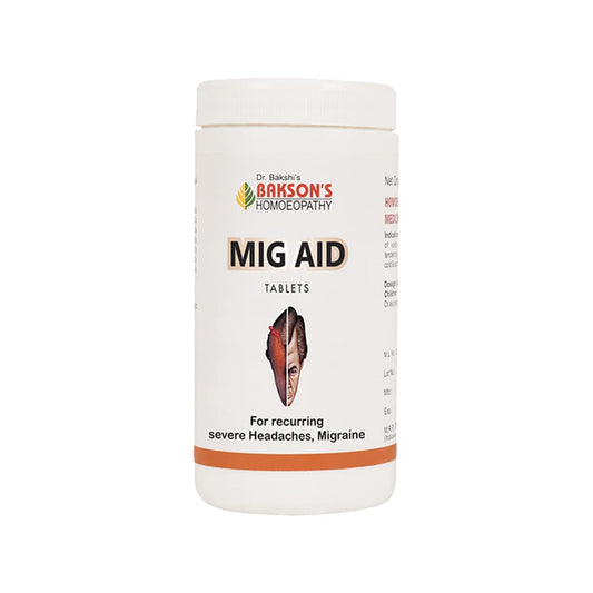 Bakson's Homoeopathy Mig Aid Relieves Headache Tablet