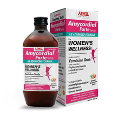 Aimil Ayurvedisches Amycordial Nourishment Gesundheitstonikum für Frauen. Pflegt und nährt effektiv das weibliche System. Unterstützt auch gesunde Körperfunktionen bei Teenager-Mädchen. Für das Wohlbefinden von Frauen. Forte-Sirup und Fort-Tabletten.