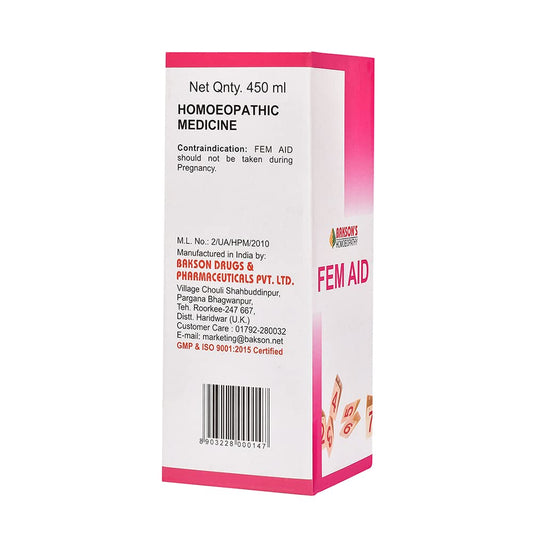 Bakson's Homoeopathy Fem Aid Female Tonic Suspension Liquid