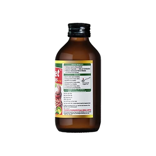 Aimil Ayurvedic Zymnet Plus Sirup für eine gesunde Verdauung und Übersäuerung lindert Magenbeschwerden, Bauchschmerzen und Übelkeit. Sirup 