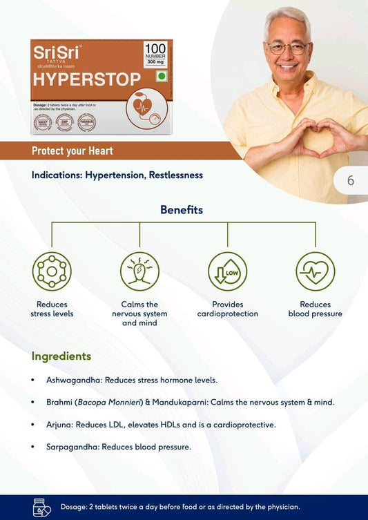 Sri Sri Tattva Ayurvedic Hyperstop 6 X 10 Tablet