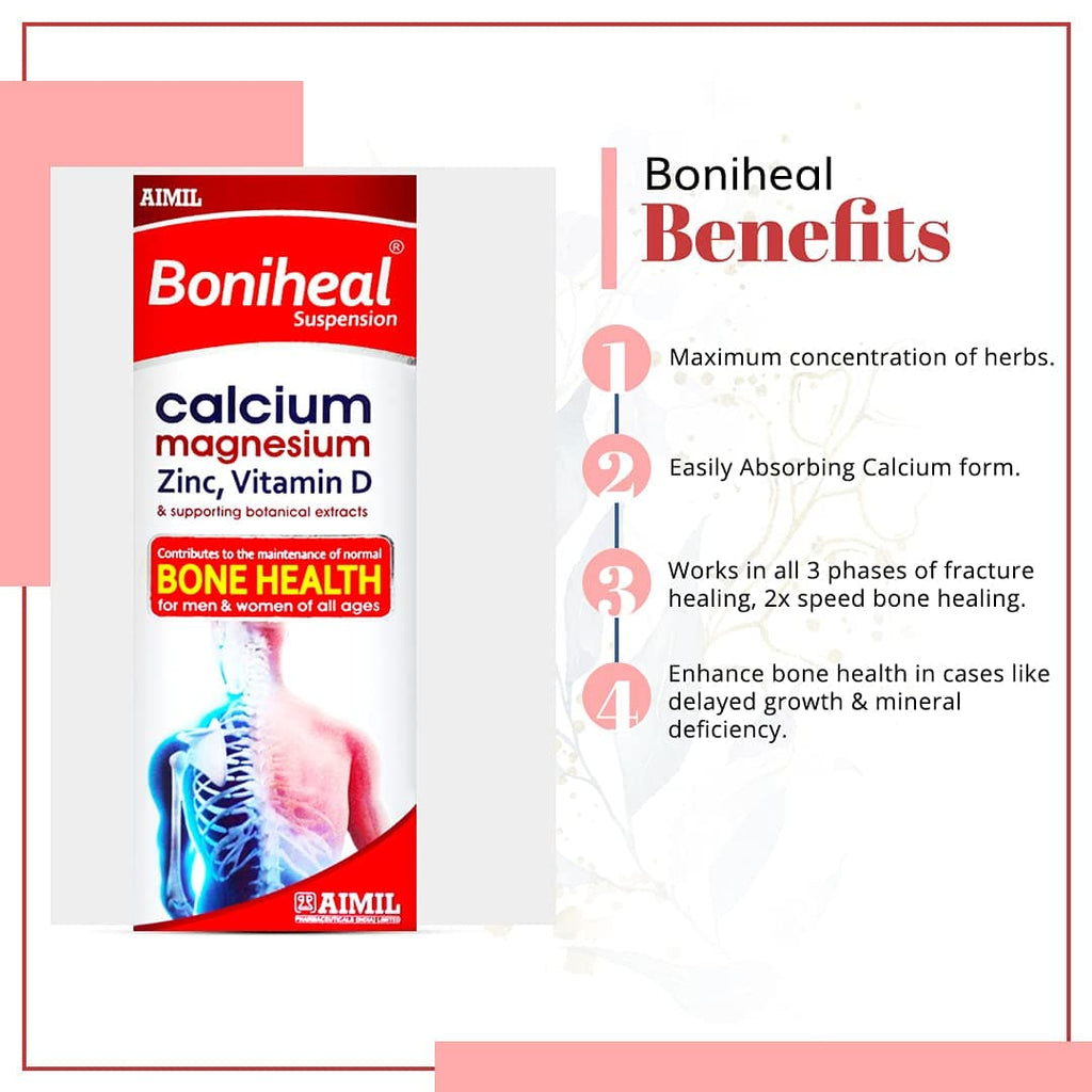Aimil Boniheal Ayurvedic Bone Health Suspension & Tablet