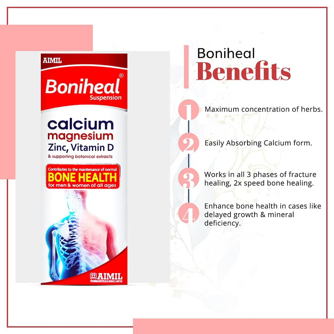 Aimil Boniheal Ayurvedic Bone Health Suspension & Tablet