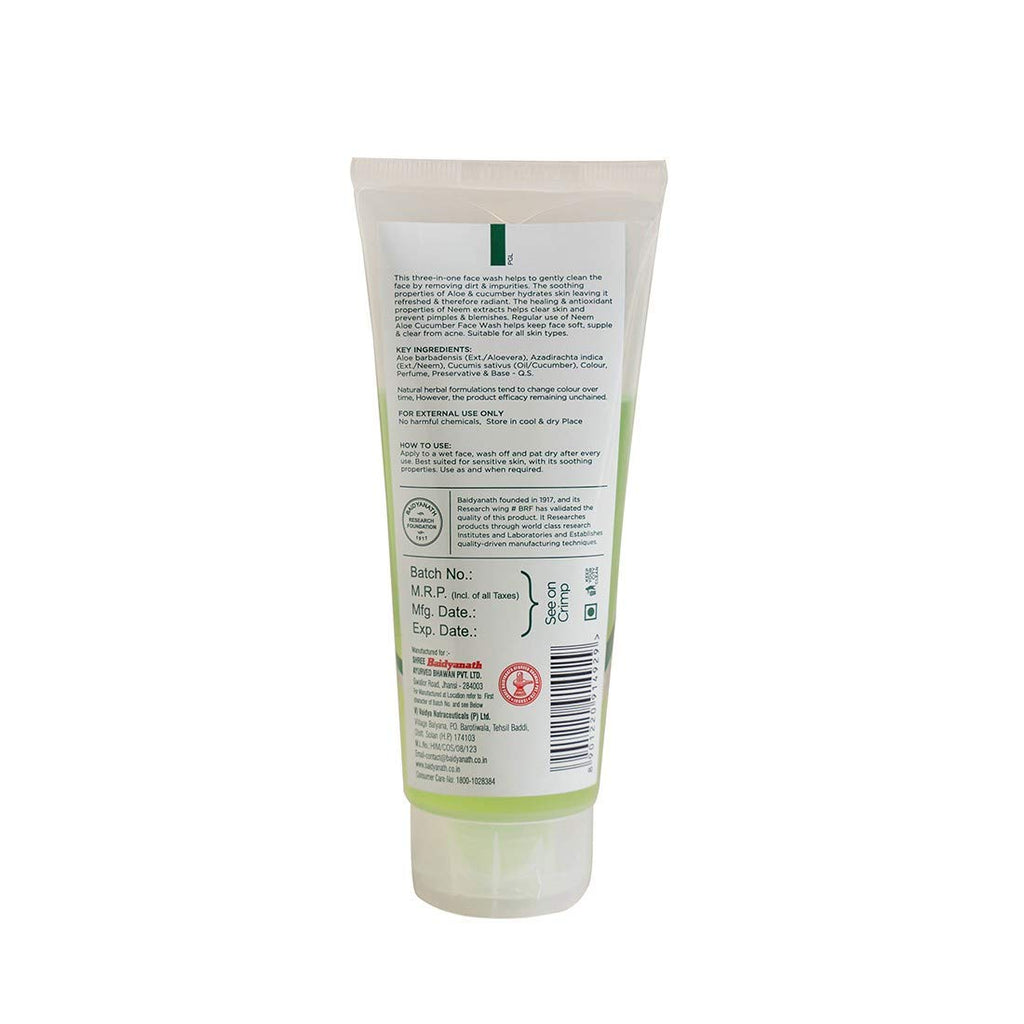 Baidyanath Ayurvedic (Jhansi) Aloe,Neem & Cucumber Face Wash 100ml