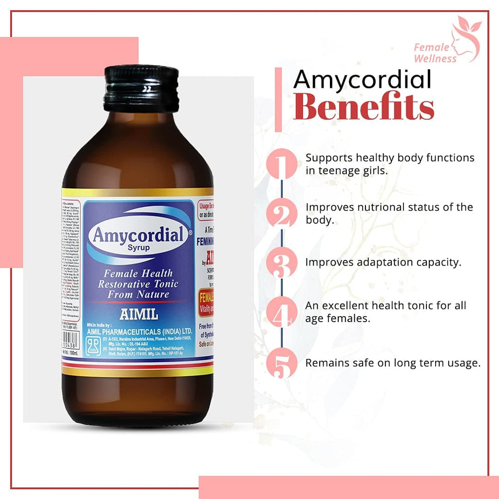 Aimil Amycordial Ayurvedic Women's Health Syrup & Tablet