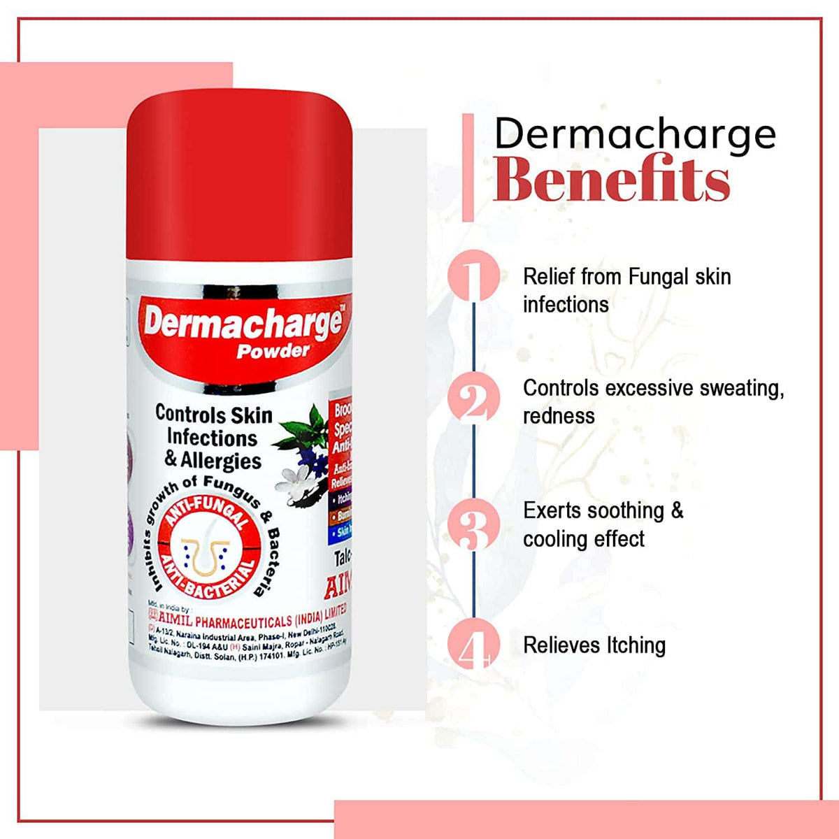 Aimil Dermacharge Ayurvedic Dusting Powder for Skin Infections