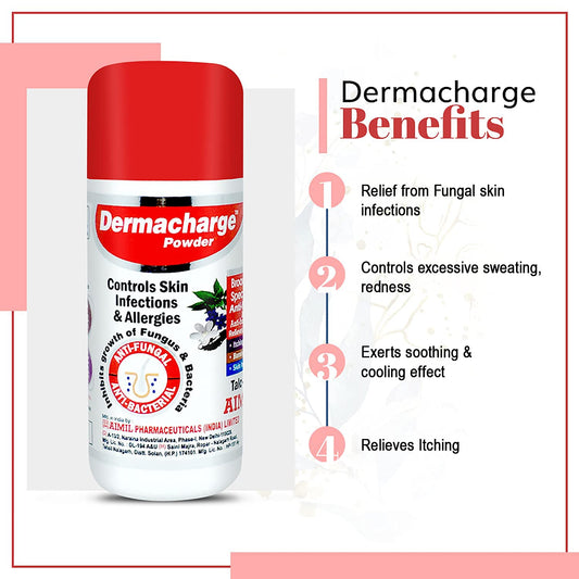 Aimil Ayurvedic Dermacharge Talc Powder For Skin Infection And Allergies Powder