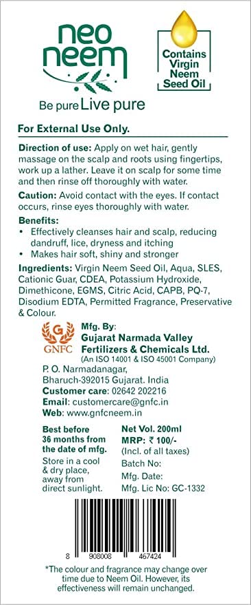 Gnfc Neo Neem Ayurvedisches Haarshampoo 200 ml