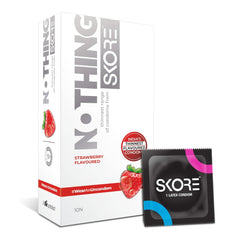 Skore Nothing Climax Delay,Chocolate & Strawberry Flavored Thinnest Condoms