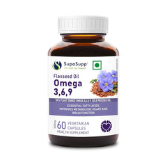 Sri Sri Tattva Ayurvedic SupaSupp Leinsamenöl Omega 3,6,9, vegetarisch 60 Kapseln