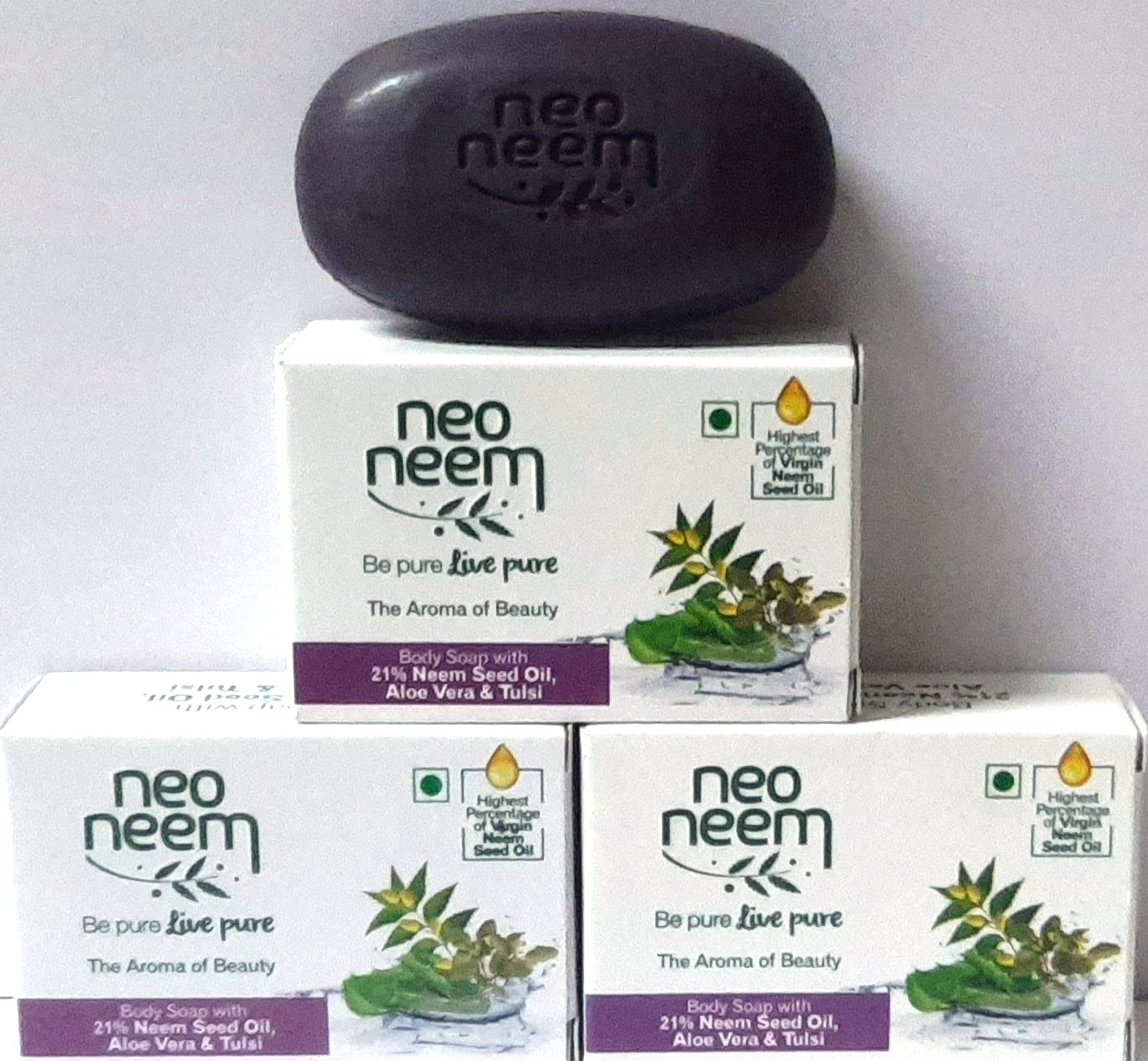 Gnfc Neo Neem Soap Aloe Vera and Tulsi With 21% Neem Seed Oil Soap 3 x 75 g
