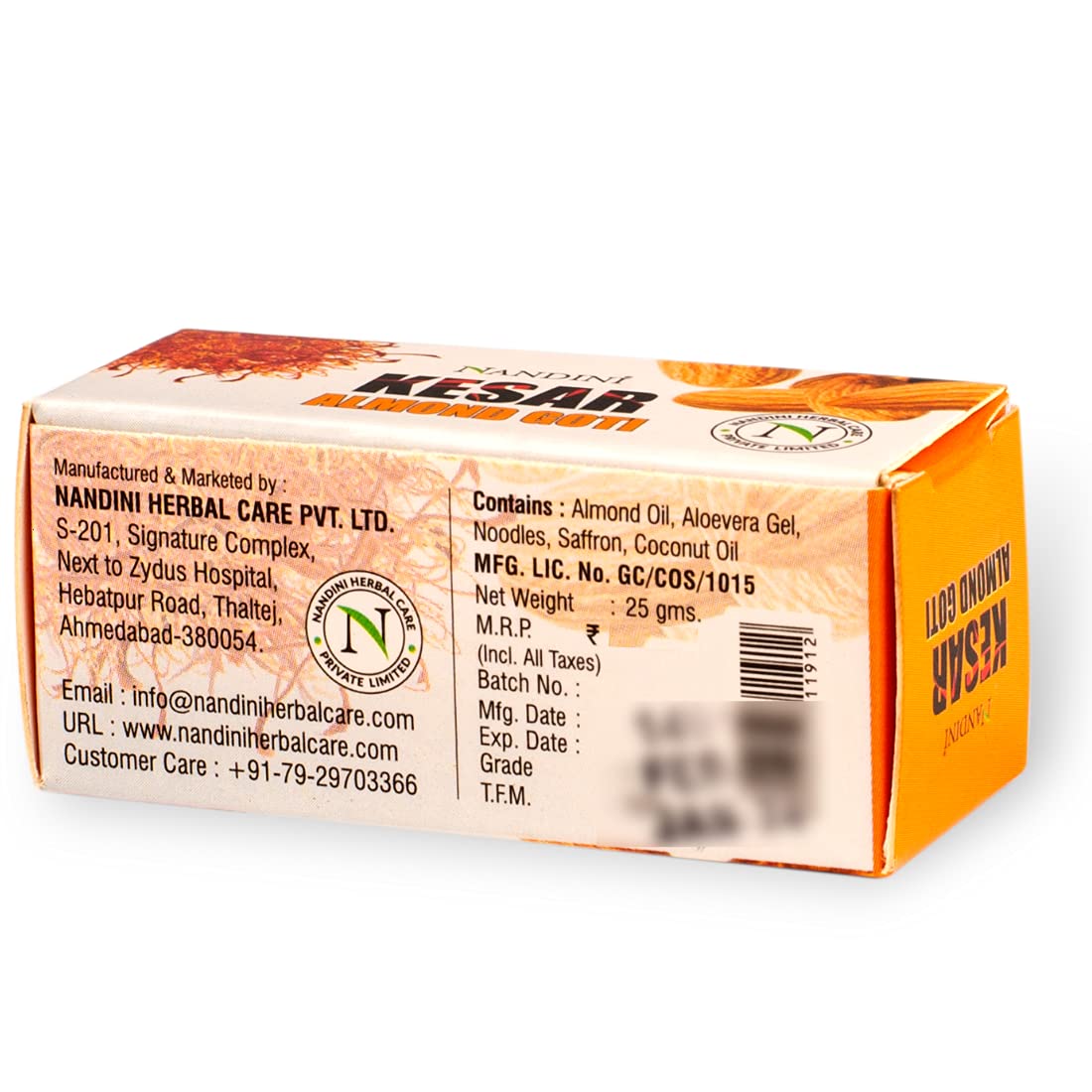Nandini Ayurvedic Kesar & Almond Goti Facial Soap 25 G