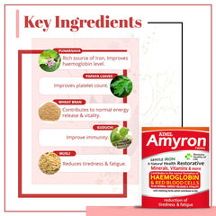 Aimil Ayurvedic Amyron Multivitamins With 34 Ingredients Reduce Tiredness Tablet & Syrup