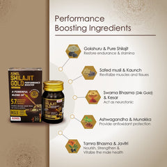 Aimil Ayurvedic Shilajit Gold Performance Booster Boost Strength & Stamina 20 Capsules