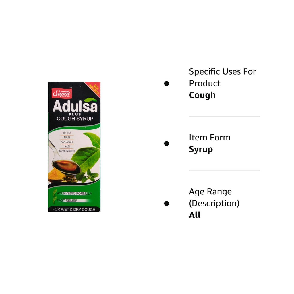 Sapat Ayurvedic Adulsa Cough Syrup 100ml