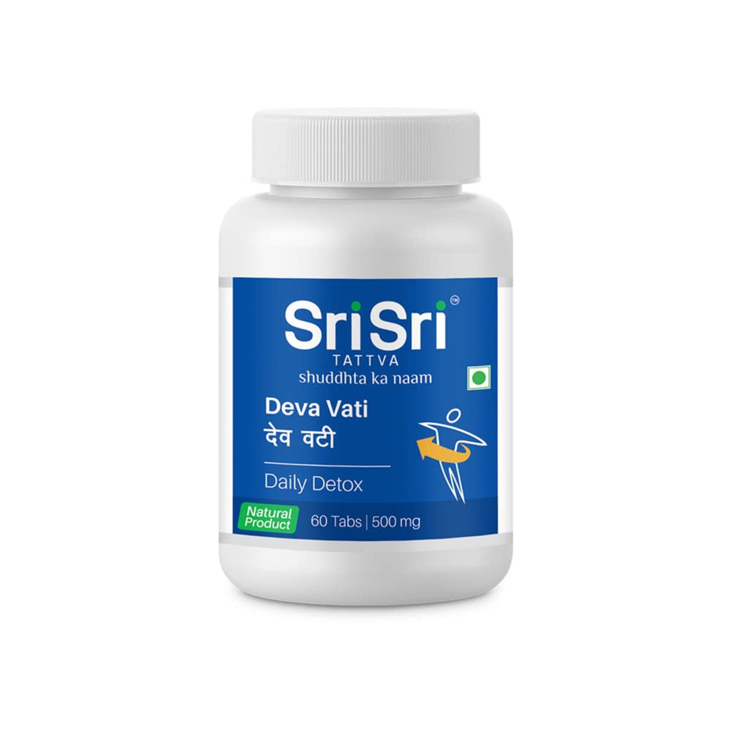 Sri Sri Tattva Ayurvedic Deva Vati 500 mg unterstützt die Entgiftung des Körpers, 60 Tabletten